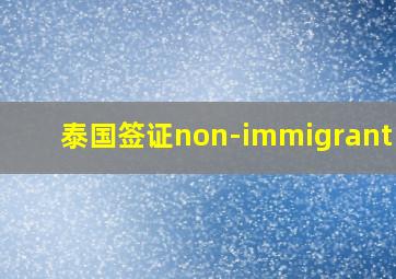 泰国签证non-immigrant bi